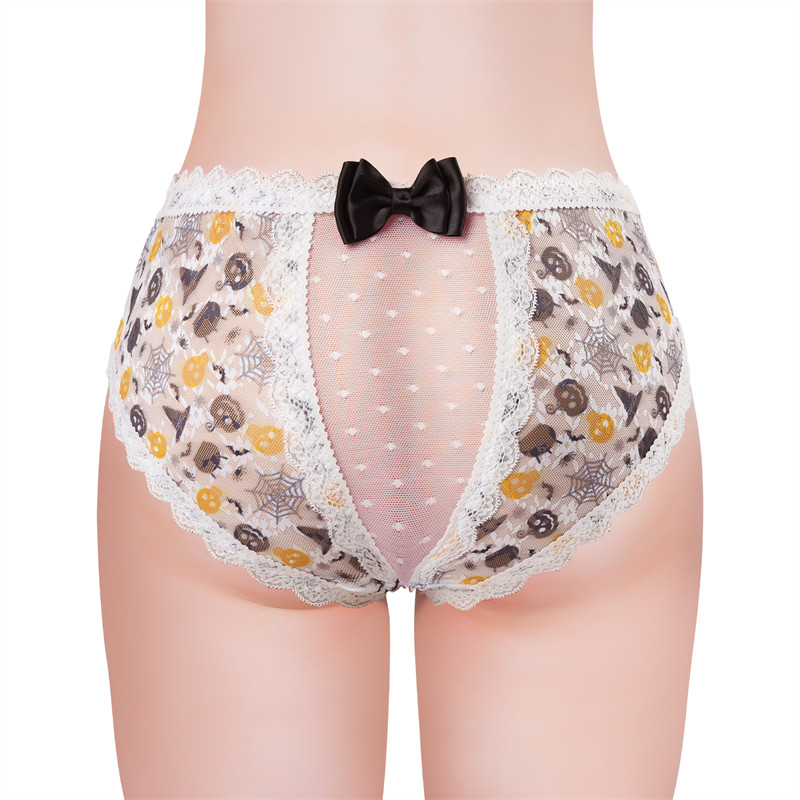 Skelly Halloween Pattern Cheeky Bow Tucking Gaff Panties