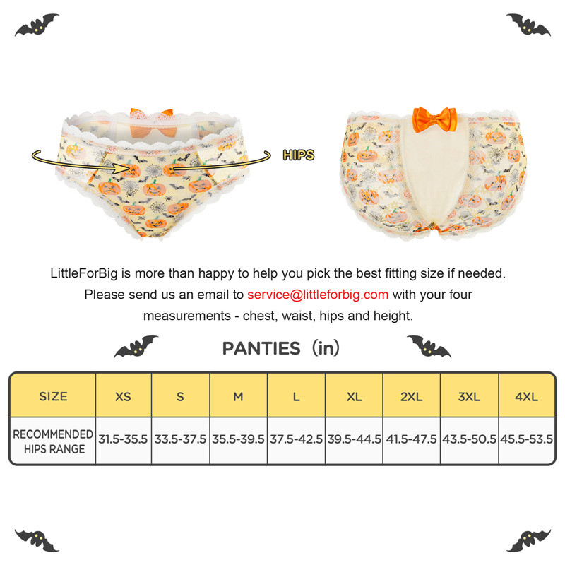 Pumpkin Lamps Pattern Cheeky Bow Tucking Gaff Panties