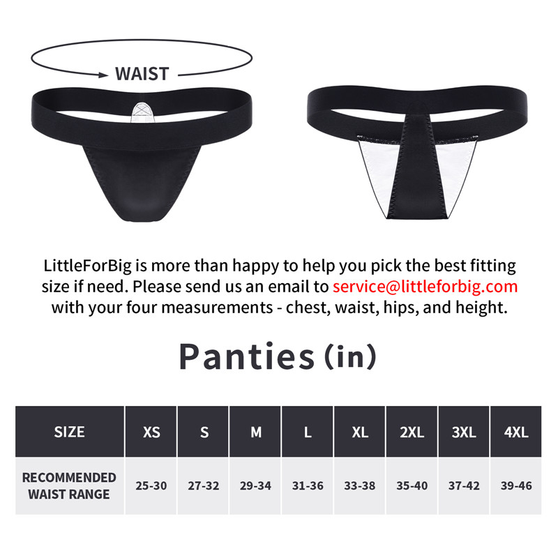 Wider Straps Thong Tucking Gaff Panties Black