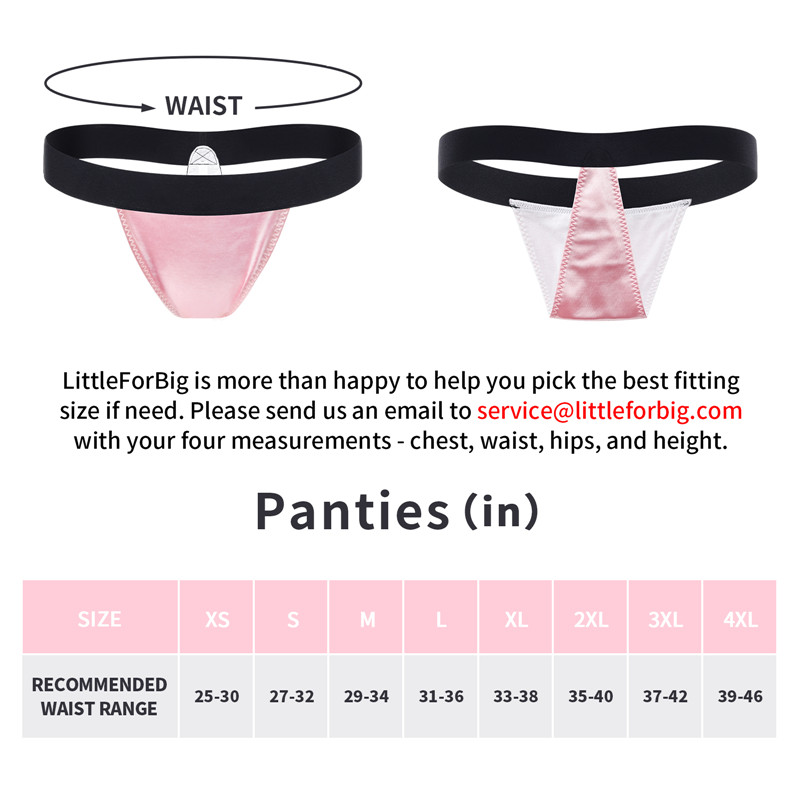 Wider Straps Thong Tucking Gaff Panties Pink