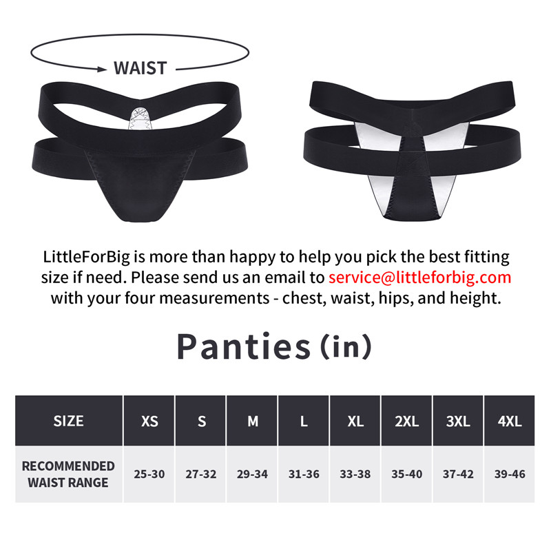 Double Band Thong Tucking Gaff Panties Black