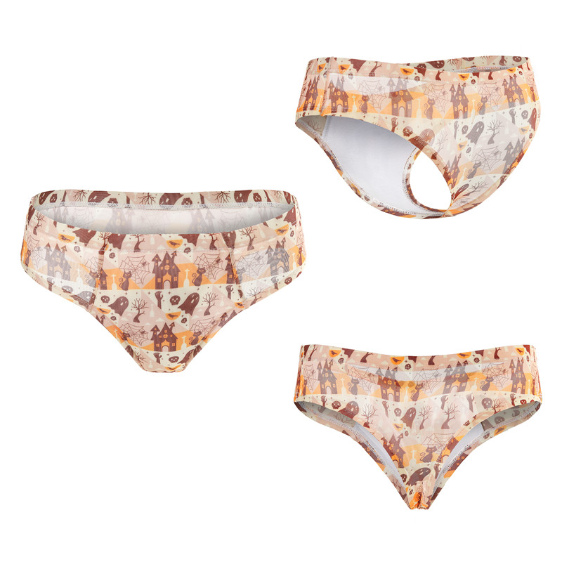 Halloween Ghost Pattern Tucking Gaff Brazilian Cheeky Panties