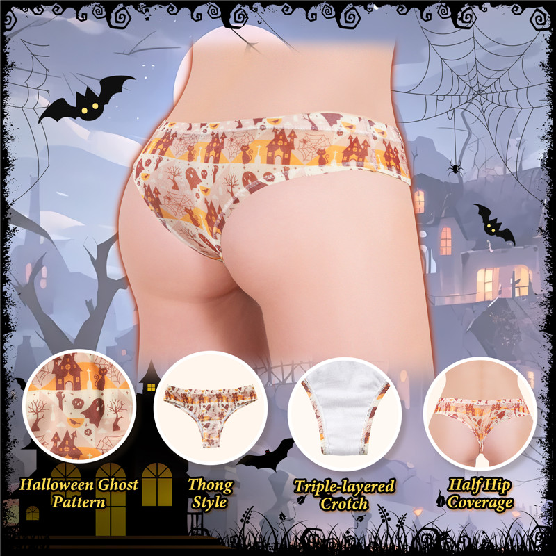 Halloween Ghost Pattern Tucking Gaff Brazilian Cheeky Panties
