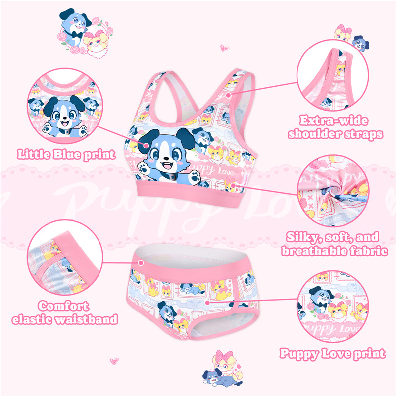 Puppy Love Little Blue Bralette Set