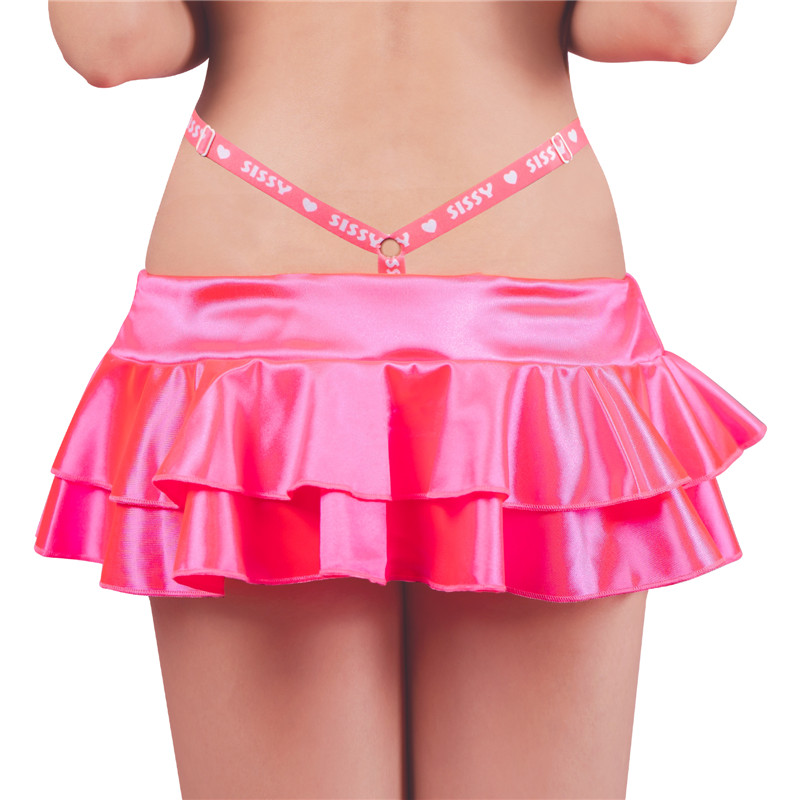 Satin SissyUniversity Side Strap Micro Skirt
