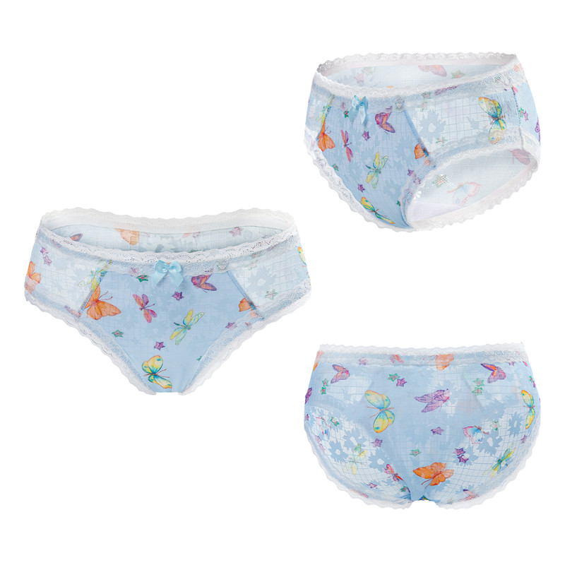 Butterflies Pattern Tucking Gaff Panties