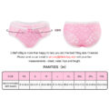 Pink Hearts Pattern Tucking Gaff Panties