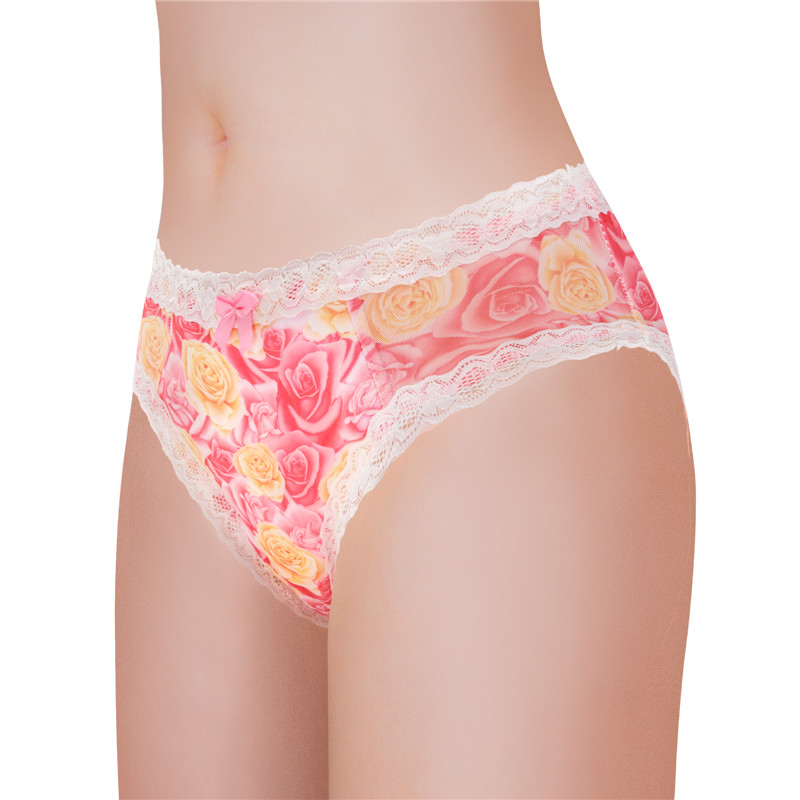 Rose Pattern Tucking Gaff Panties