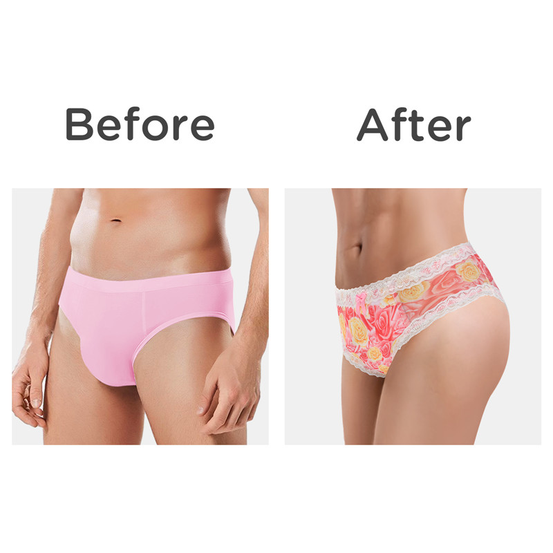 Rose Pattern Tucking Gaff Panties