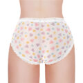 Hearts and Dots Pattern Tucking Gaff Panties