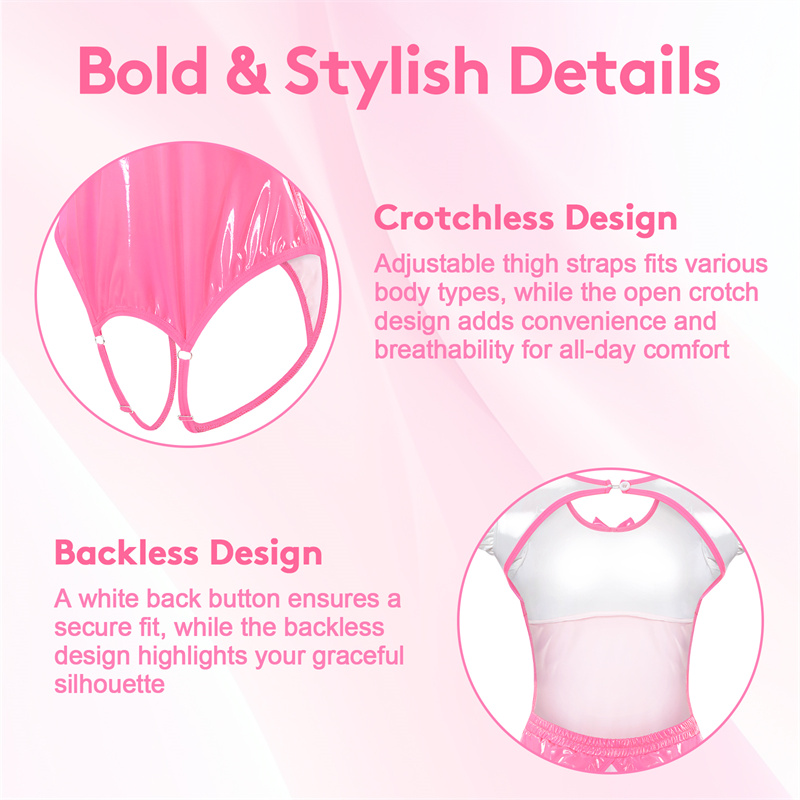 Latex-Like Peekaboo Onesie Bodysuit