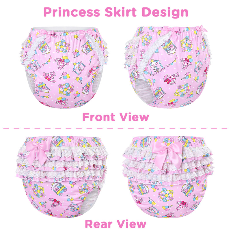 Usagi Pastel Circus Pattern Ruffle Adult Diaper Cover