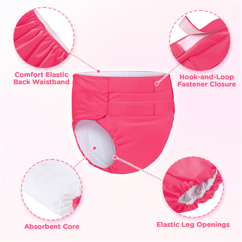 Hook-and-Loop Adult Training Pants Hot Pink