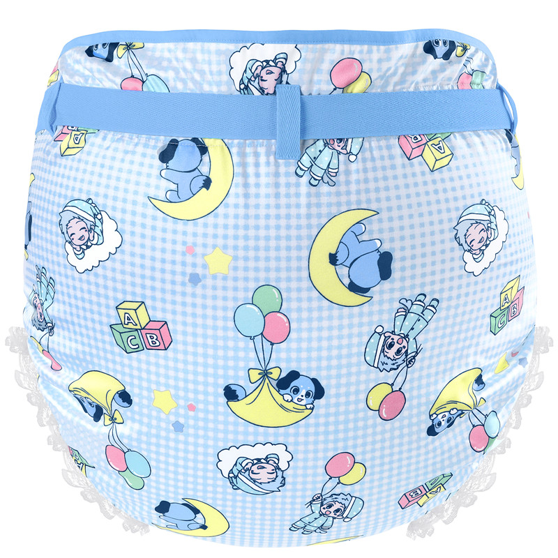 Little Blue Silky Ribbon Omutsu Japanese Diaper Cover