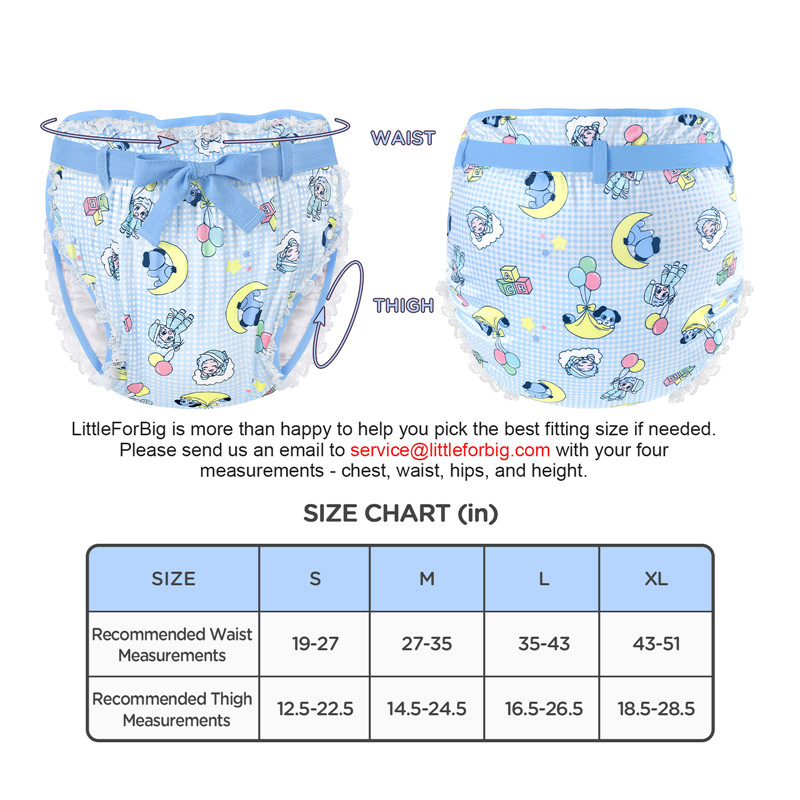 Little Blue Silky Ribbon Omutsu Japanese Diaper Cover