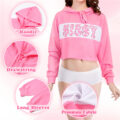 Pastel SissyUniversity Cropped Hoodie Sweatshirt Pink