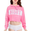 Pastel SissyUniversity Cropped Hoodie Sweatshirt Pink