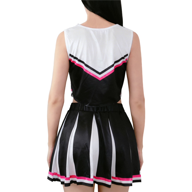 Cheer SissyUniversiry Croptop Mini Skirt Bralette Set Black