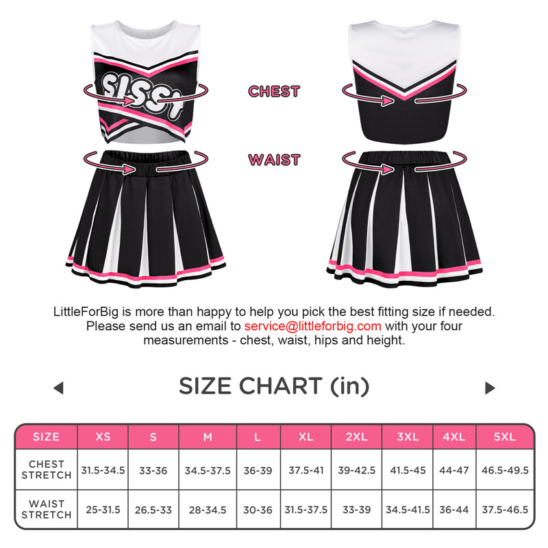 Cheer SissyUniversiry Croptop Mini Skirt Bralette Set Black