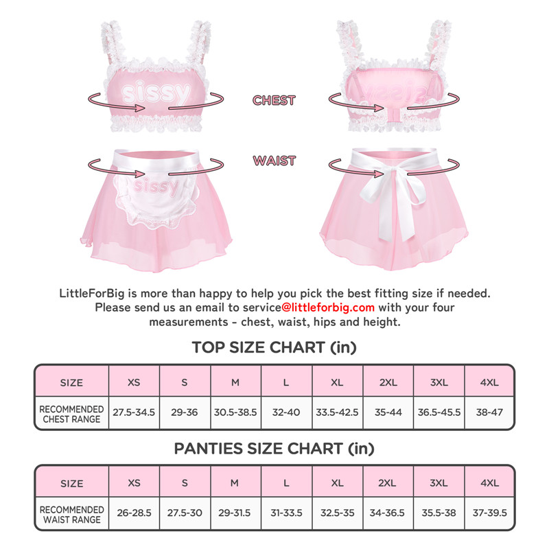 SissyUniversity Maid See-through Bralette Skirted Panties Set Pink