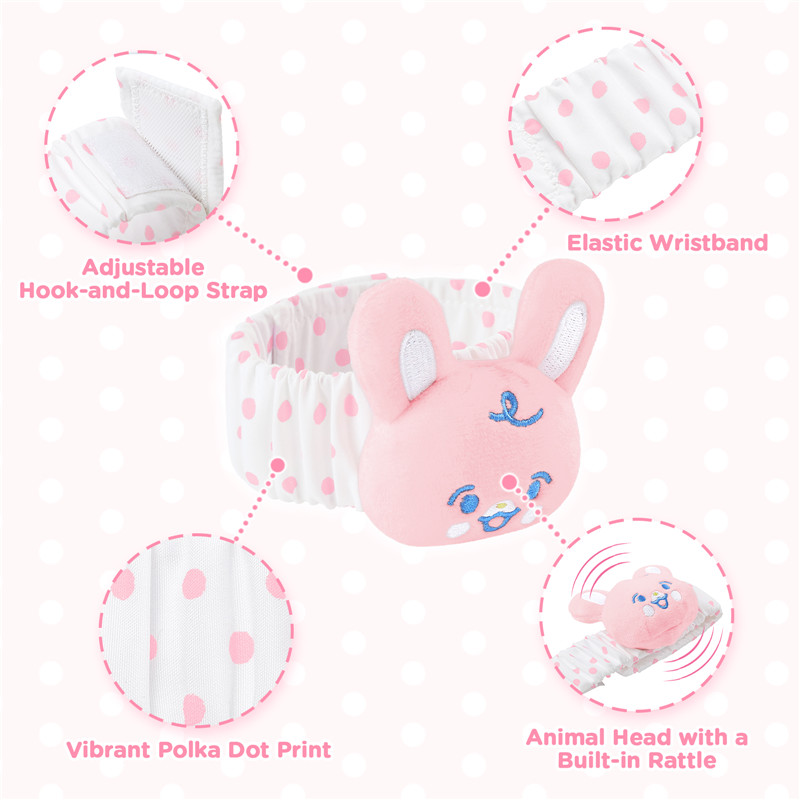 Baby Parade Wrist Rattles Pink Bunny & Blue Bear 2-Pack