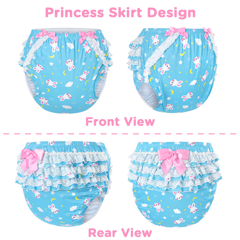 Snuggle Bunny Pattern Ruffle Adult Diaper Cover