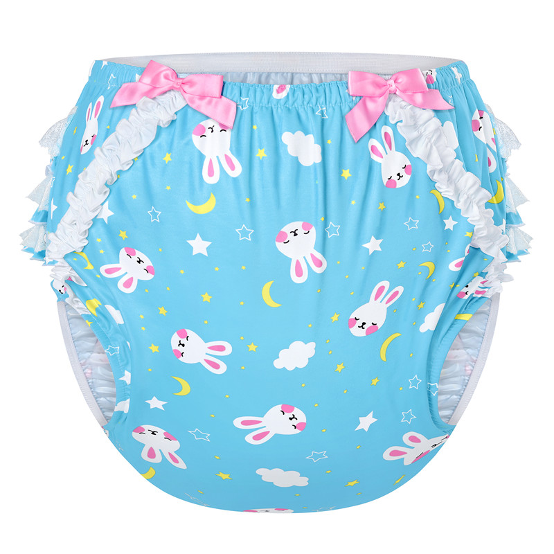 Snuggle Bunny Pattern Ruffle Adult Diaper Cover