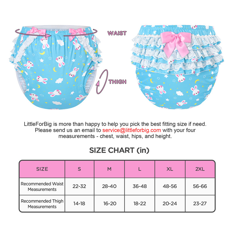 Snuggle Bunny Pattern Ruffle Adult Diaper Cover