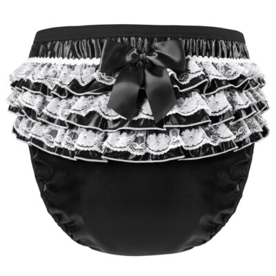 Pretty in Black Shiny Glitter Adult Training Pants