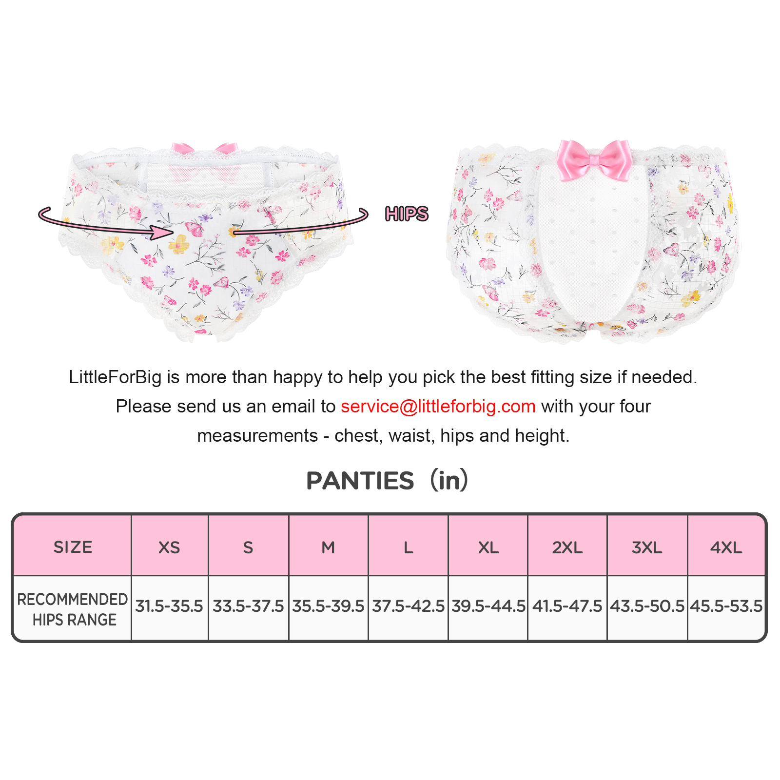 Flower Pattern Cheeky Bow Tucking Gaff Panties
