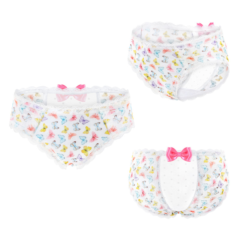 Butterflies Pattern Cheeky Bow Tucking Gaff Panties