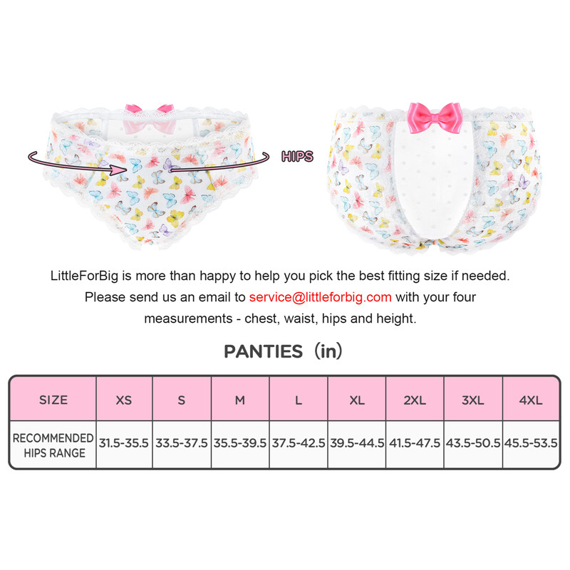 Butterflies Pattern Cheeky Bow Tucking Gaff Panties