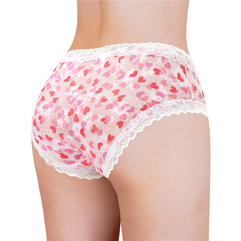 Hearts Pattern Tucking Gaff Panties
