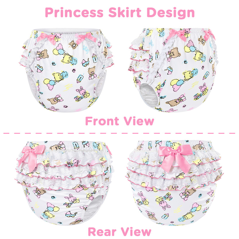 Baby Cuties Pattern Ruffle Adult Diaper Cover