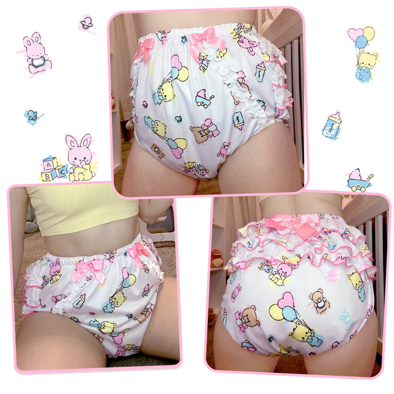 Baby Cuties Pattern Ruffle Adult Diaper Cover