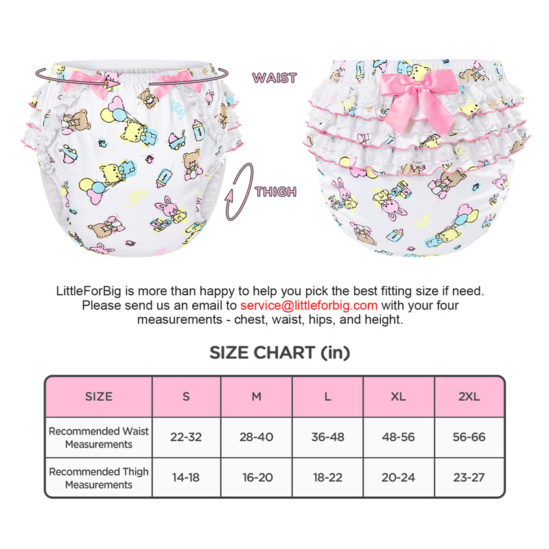 Baby Cuties Pattern Ruffle Adult Diaper Cover