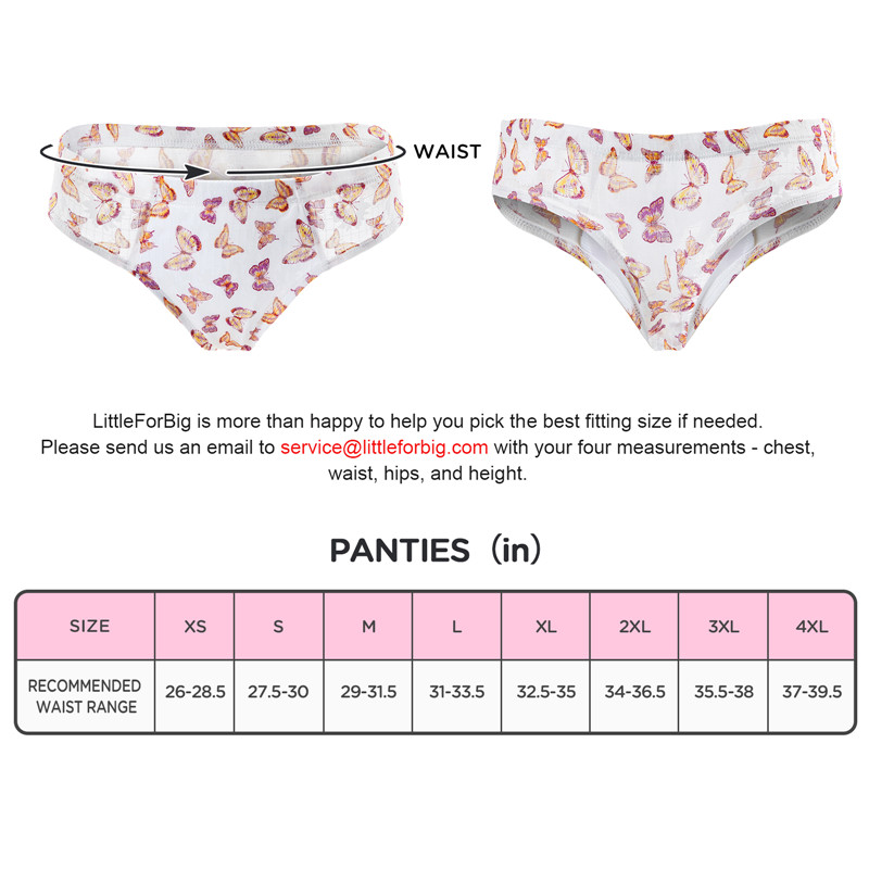 Butterfly Print Mesh Tucking Gaff Brazilian Cheeky Panties