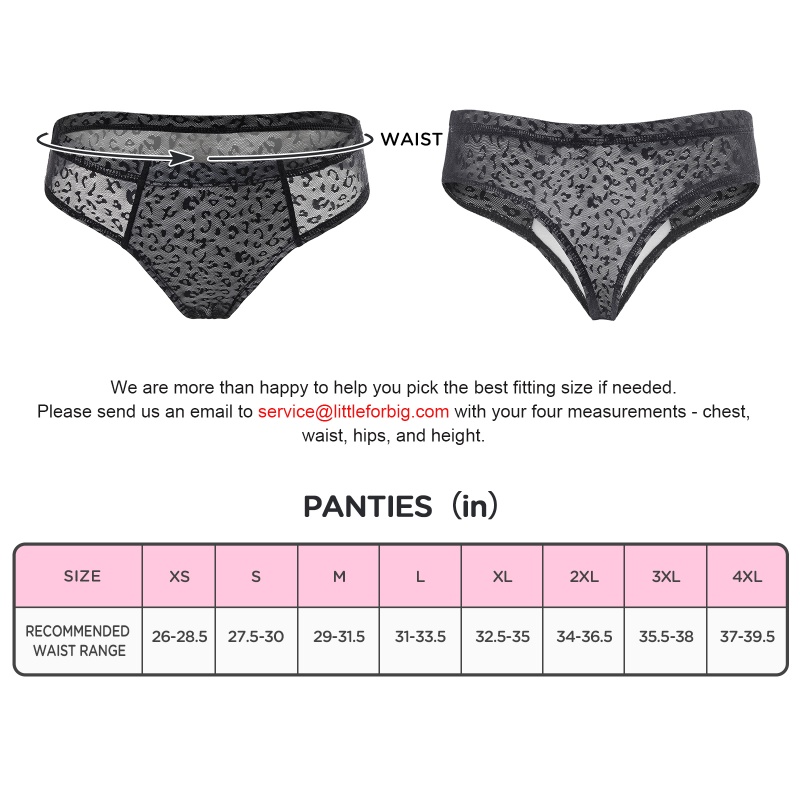 Leopard Print Mesh Tucking Gaff Brazilian Cheeky Panties