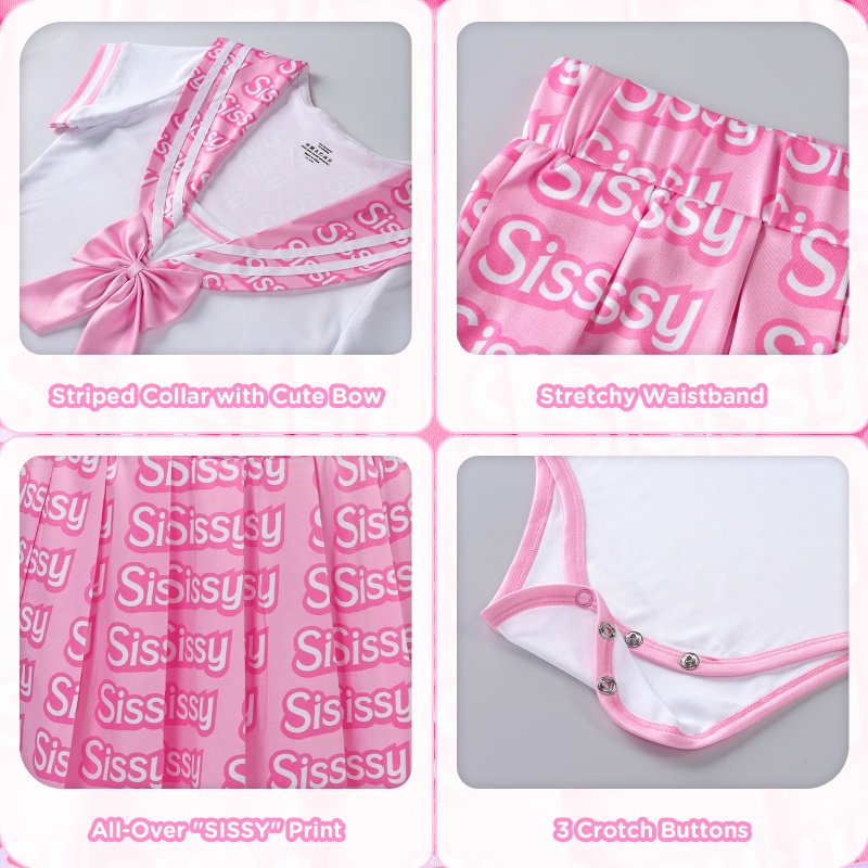 SissyUniversity Schoolgirl Onesie Skirt Set