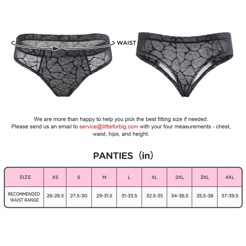 Black Mesh Tucking Gaff Brazilian Cheeky Panties