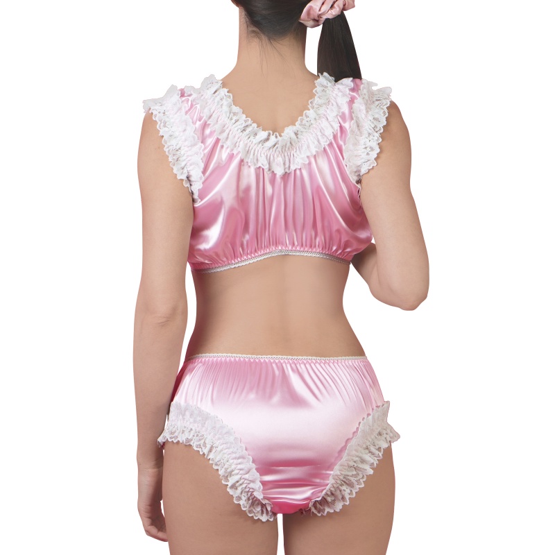 Satin SissyUniversiry Baby Bralette Set Pink