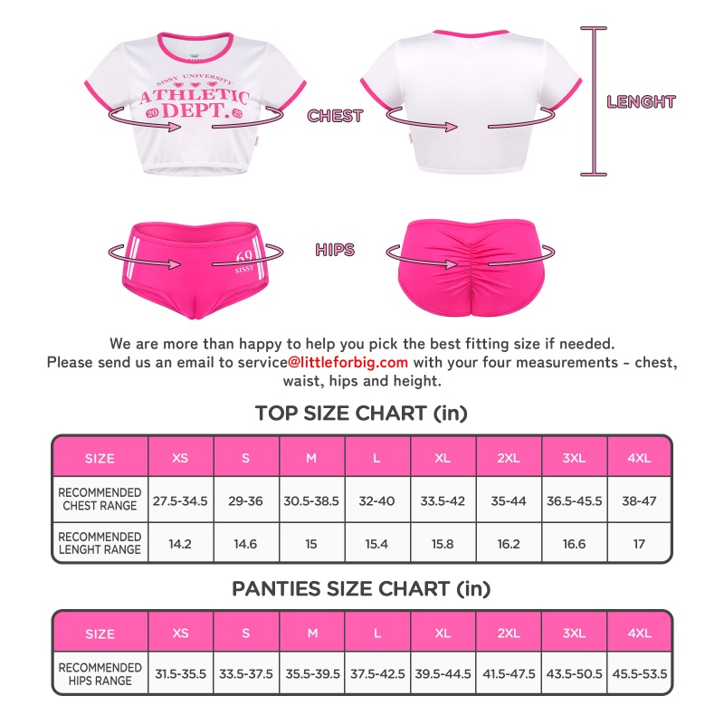 SissyUniversity Varsity Gym Camel Toe Tucking Gaff Shorts Set