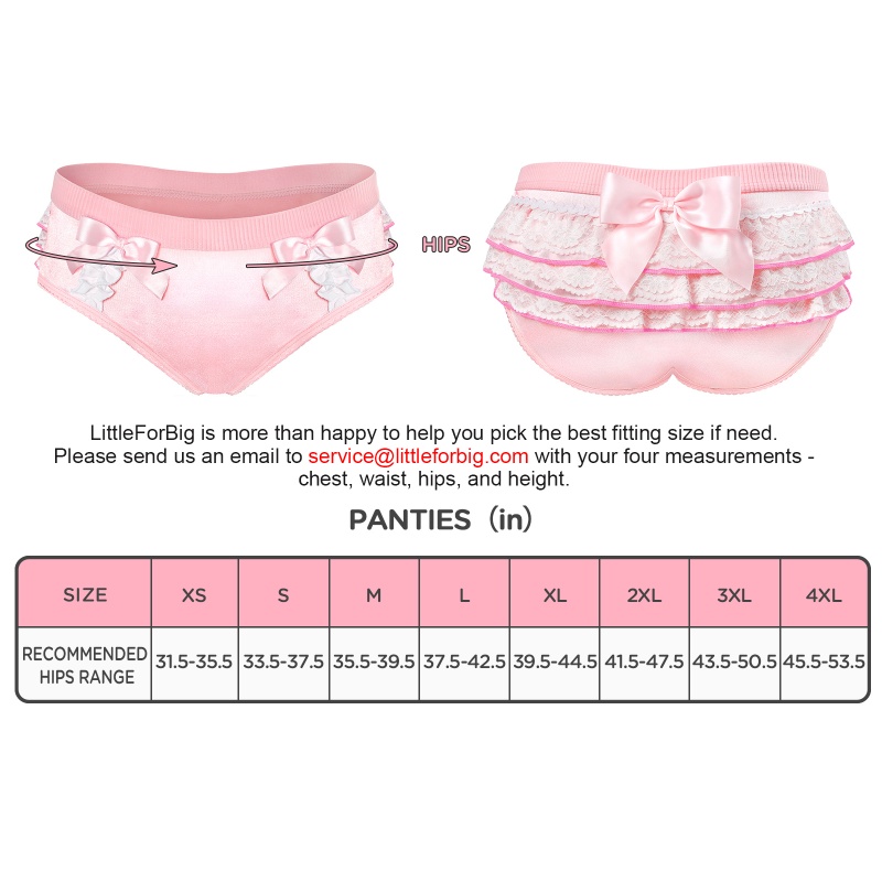 Pretty Ruffled Lace Bow Satin Panties