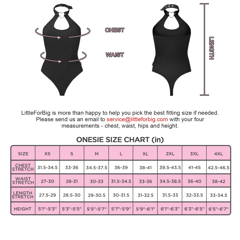 Heartbreaker collared Onesie Thong Black