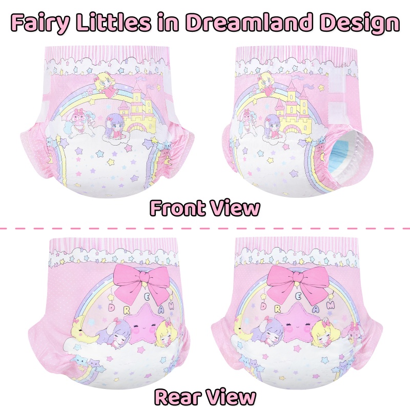 Fairy Littles in Dreamland Ultra Absorbent Cloth Back Adult Diapers 2 Pieces Sample Pack(M)/(L)/(XL)