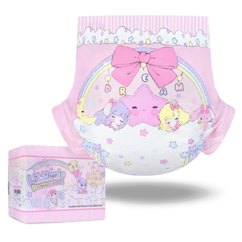 Fairy Littles in Dreamland Ultra Absorbent Cloth Back Adult Diapers 10 Pieces Pack White(M)/(L)/(XL)