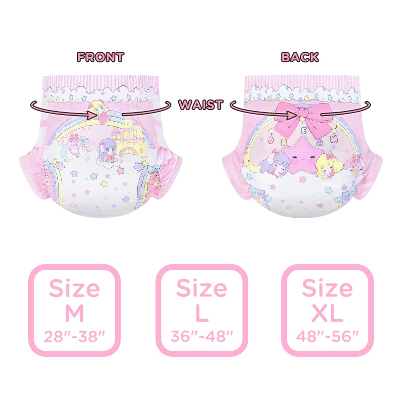 Fairy Littles in Dreamland Ultra Absorbent Cloth Back Adult Diapers 2 Pieces Sample Pack(M)/(L)/(XL)