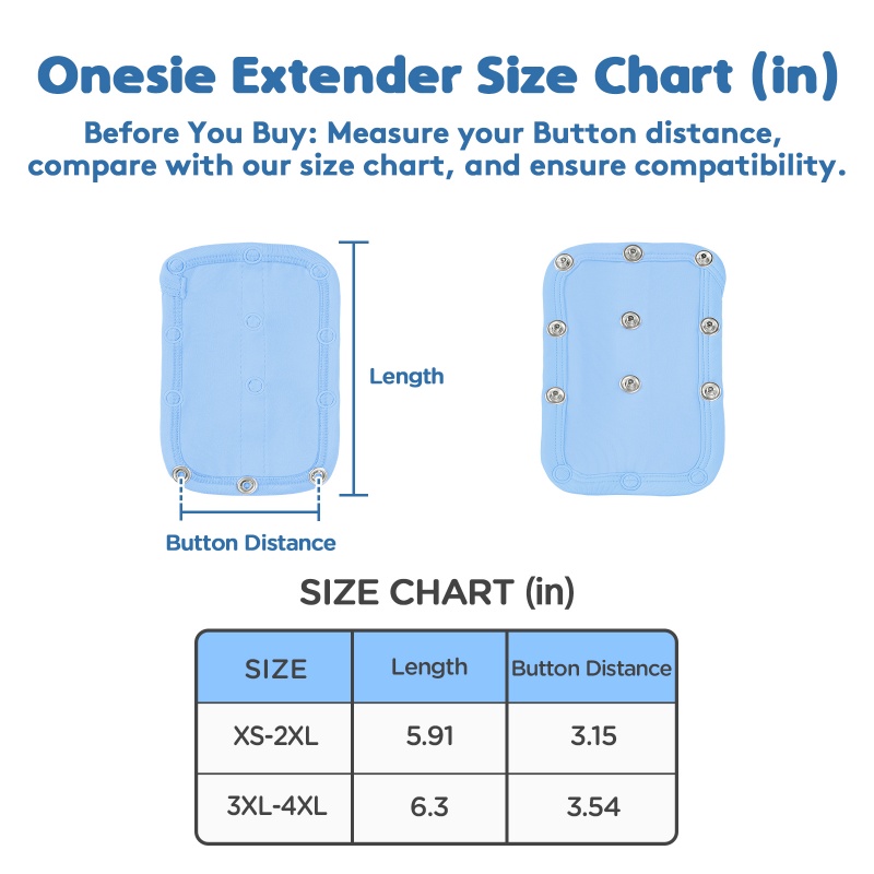 Onesie Extender Blue 3-Pack