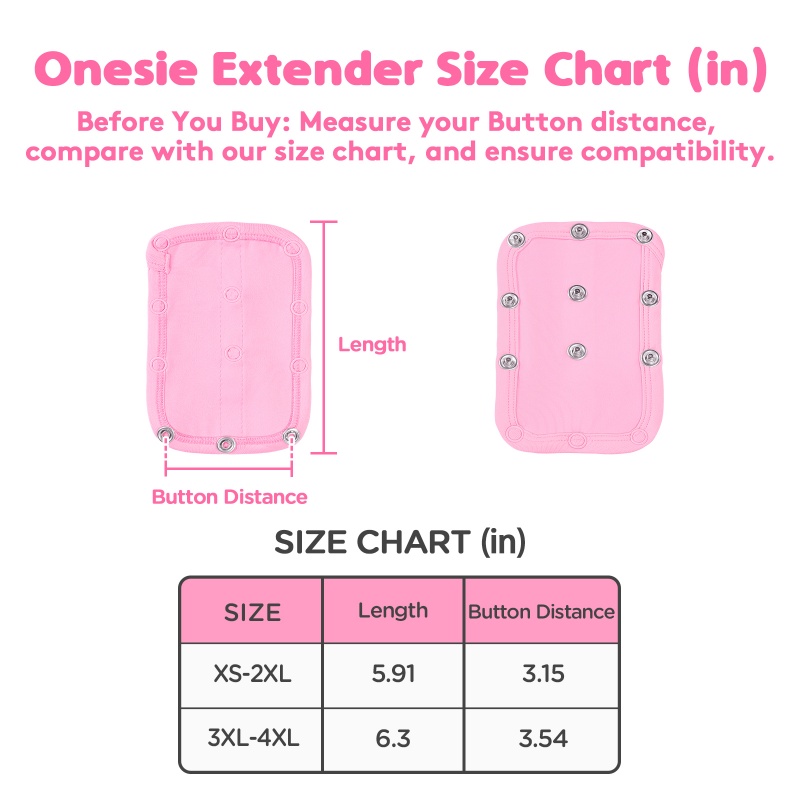 Onesie Extender Pink 3-Pack