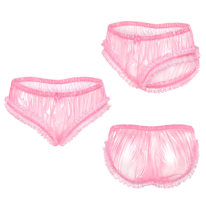 Dolly Pink Plastic Ruffle Panties